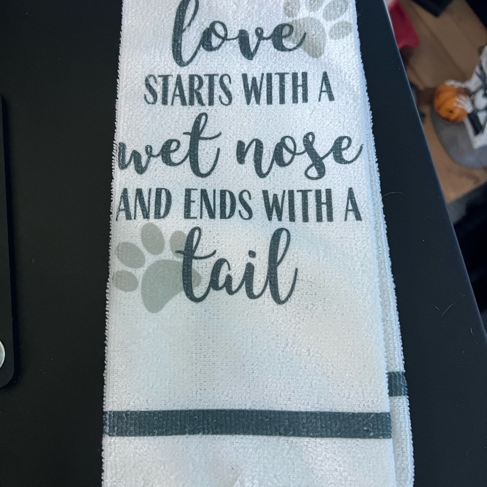 Love Starts with a Wet Nose Decorative Towel